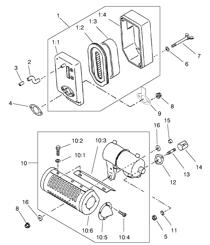 Engine Air Cleaner And Muffler Assembly