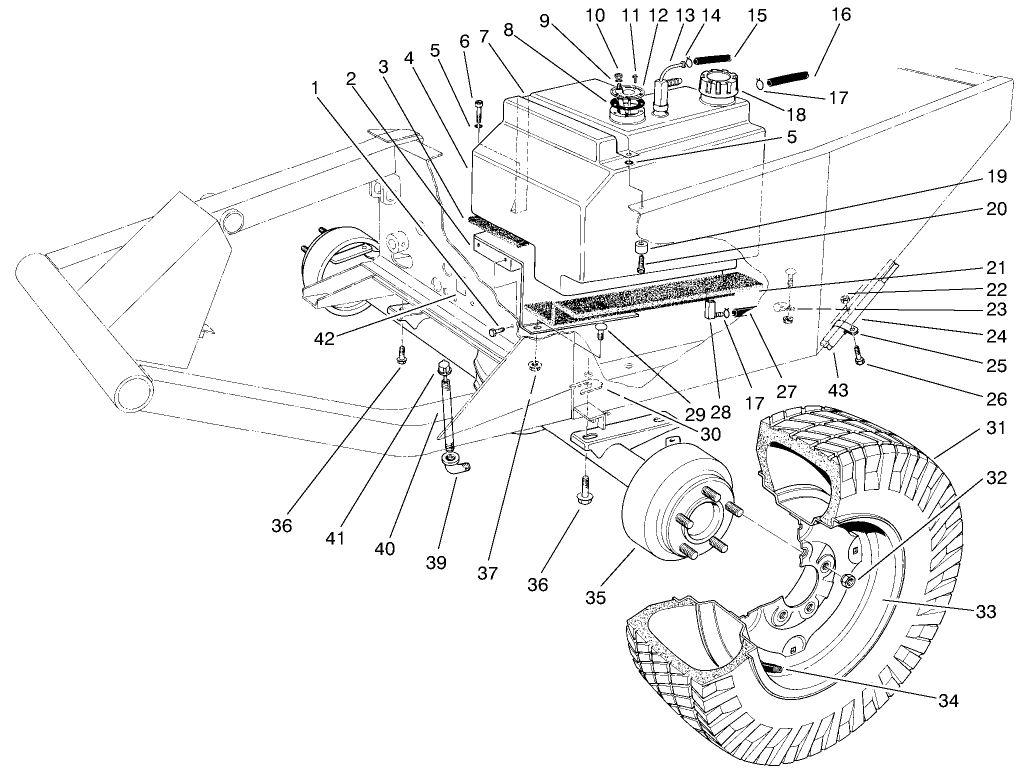 Front Axle & Fuel Tank Assembly