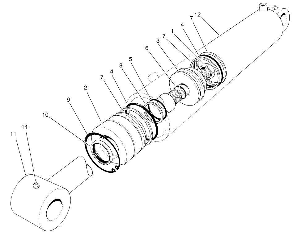Hydraulic Lift Cylinder Assembly No. 100-6586 (2-1/2