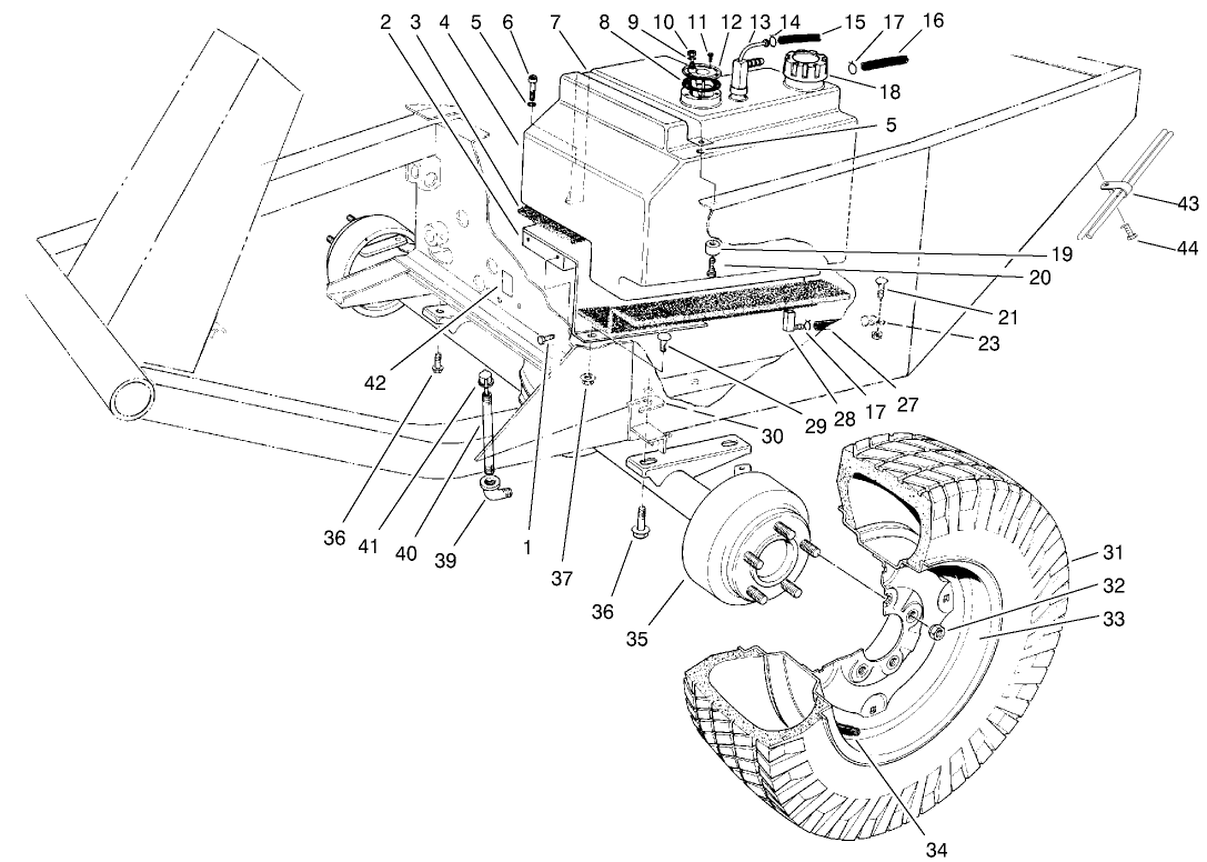 Front Axle & Fuel Tank Assembly
