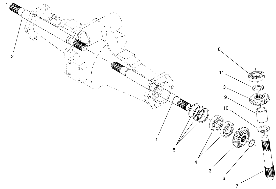 Rear Axle Assembly No. 95-7501 (continued) Bevel Gear Shaft Assembly