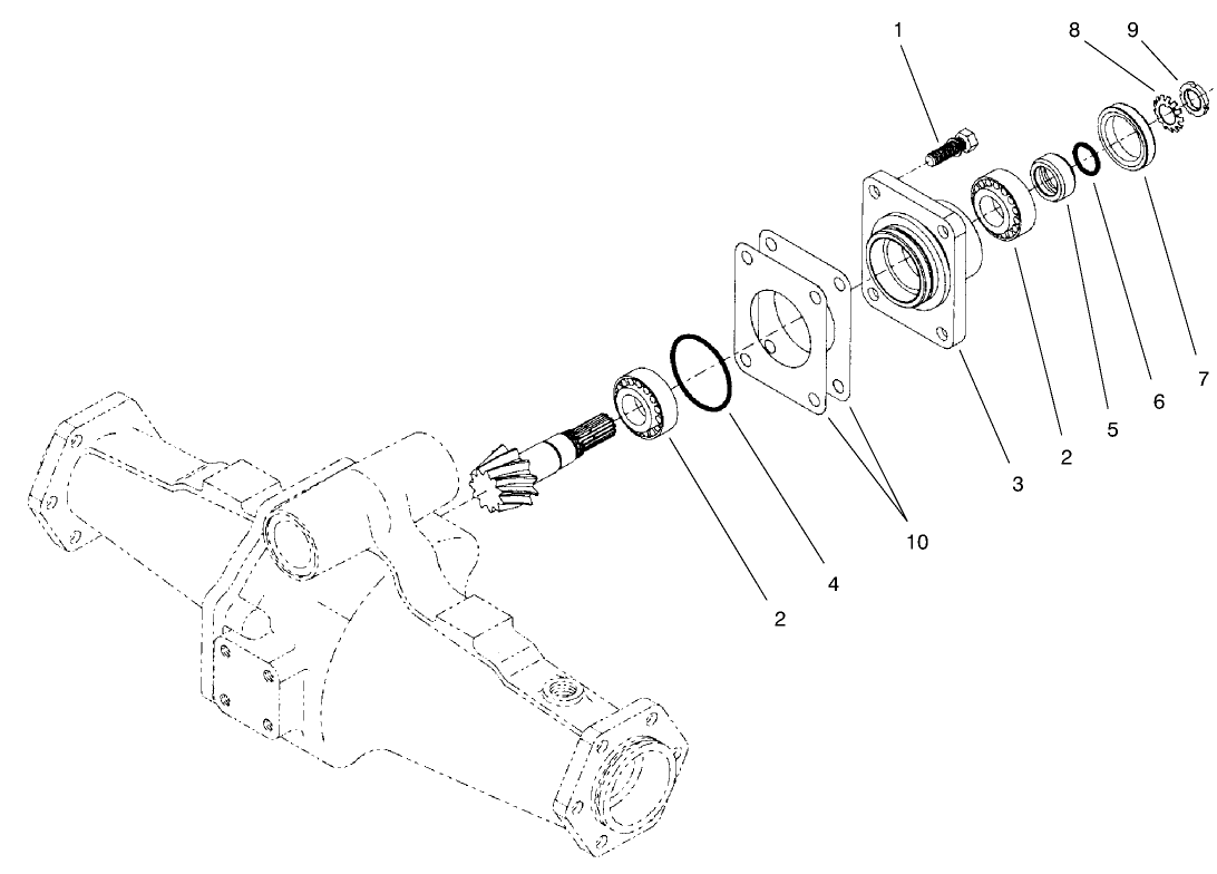 Rear Axle Assembly No. 95-7501 Bevel Pinion Shaft Assembly