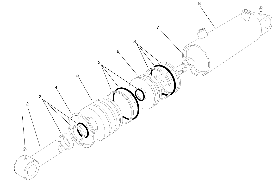 Hydraulic Lift Cylinder Assembly No. 100-6586 (2-1/2