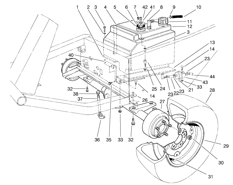 Front Axle & Fuel Tank Assembly