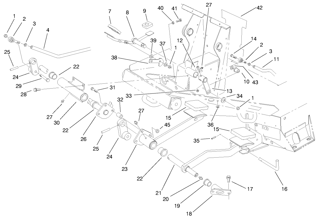 Traction And Brake Pedals Assembly
