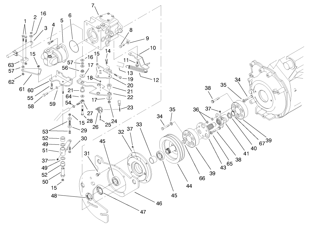 Hydraulic Pump Installation Assembly