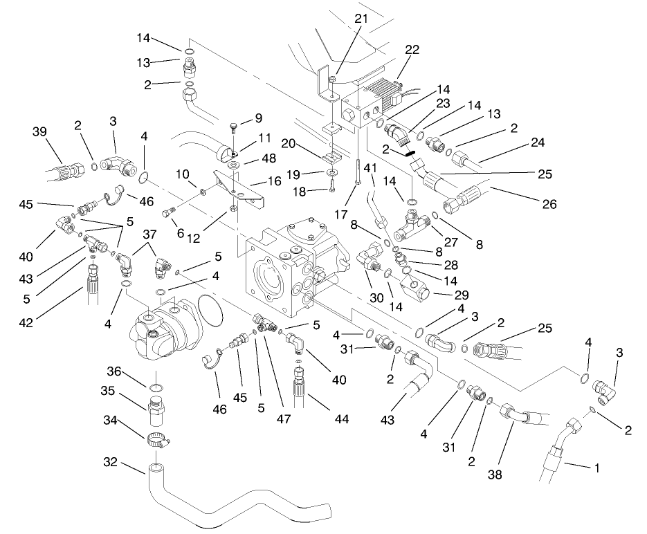 Hydraulic Pump Fittings Assembly