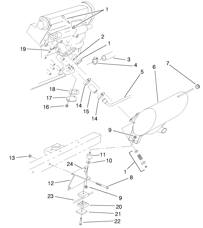 Muffler And Air Cleaner Installation Assembly