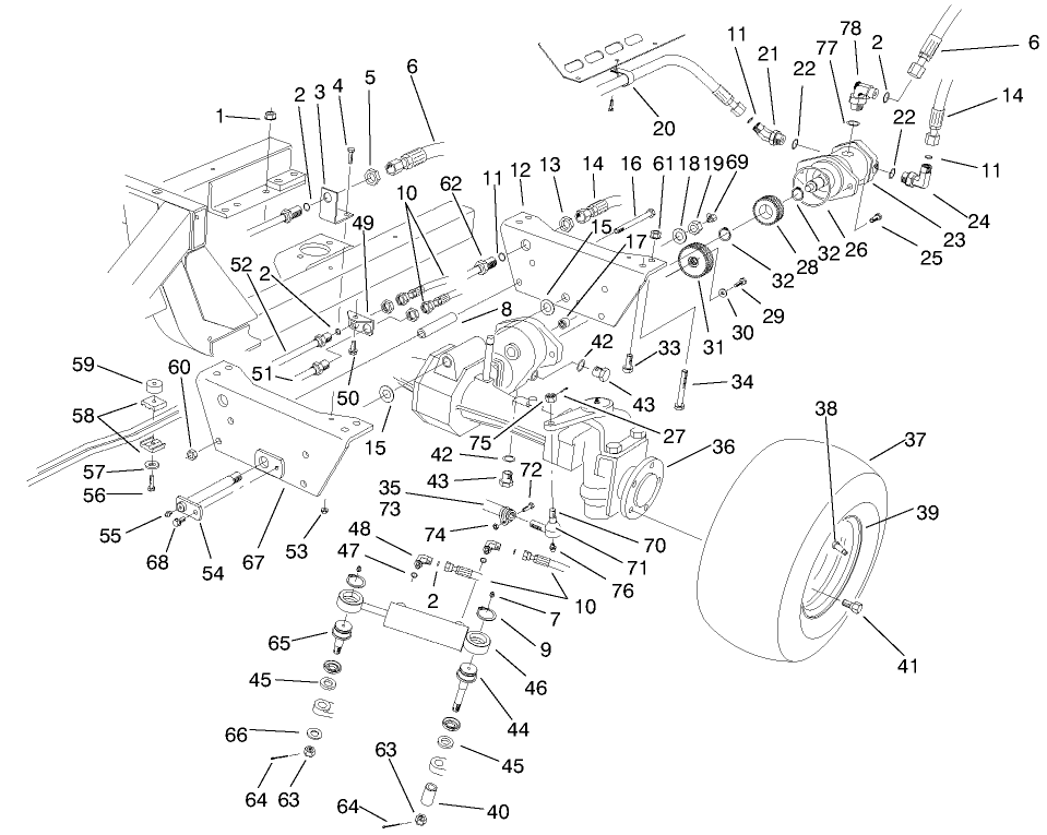 Rear Axle Assembly (model No. 30455 Only)