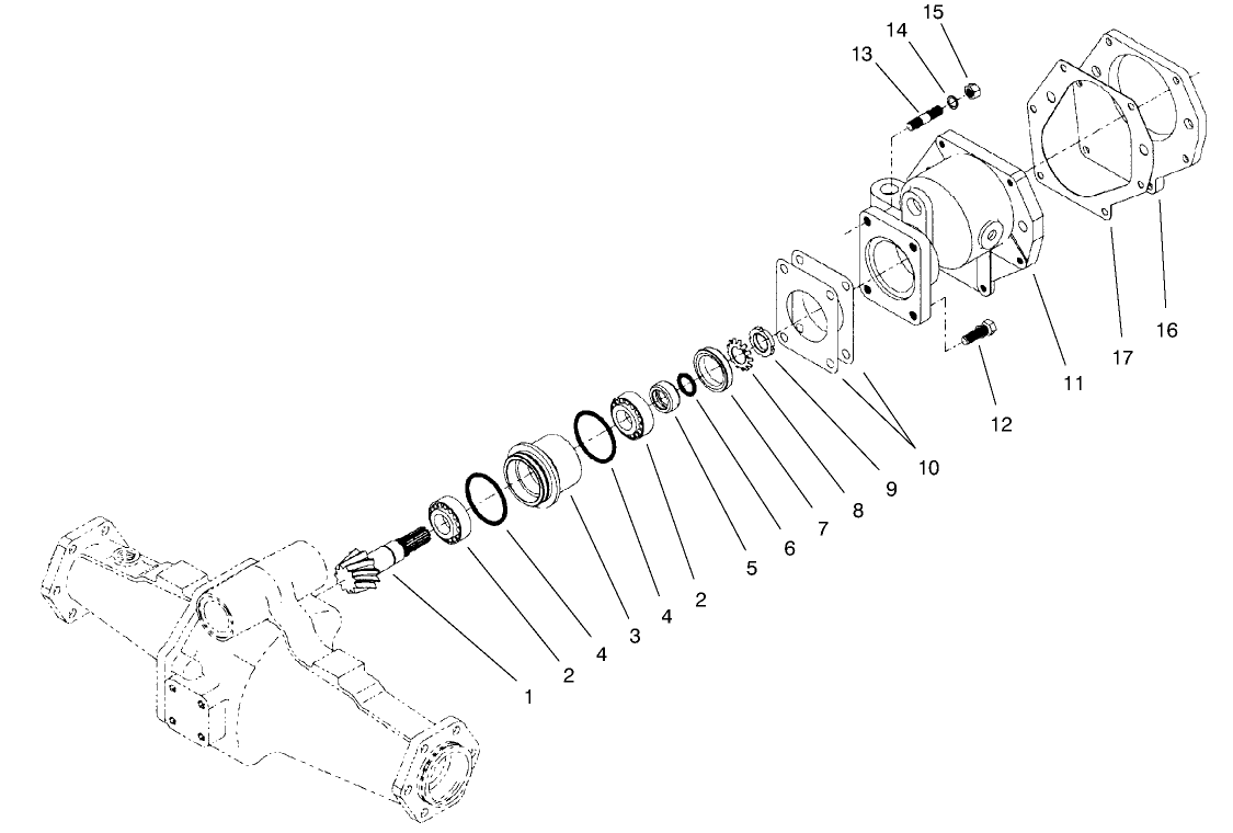 Rear Axle Assembly No. 95-7500 Bevel Pinion Shaft Assembly