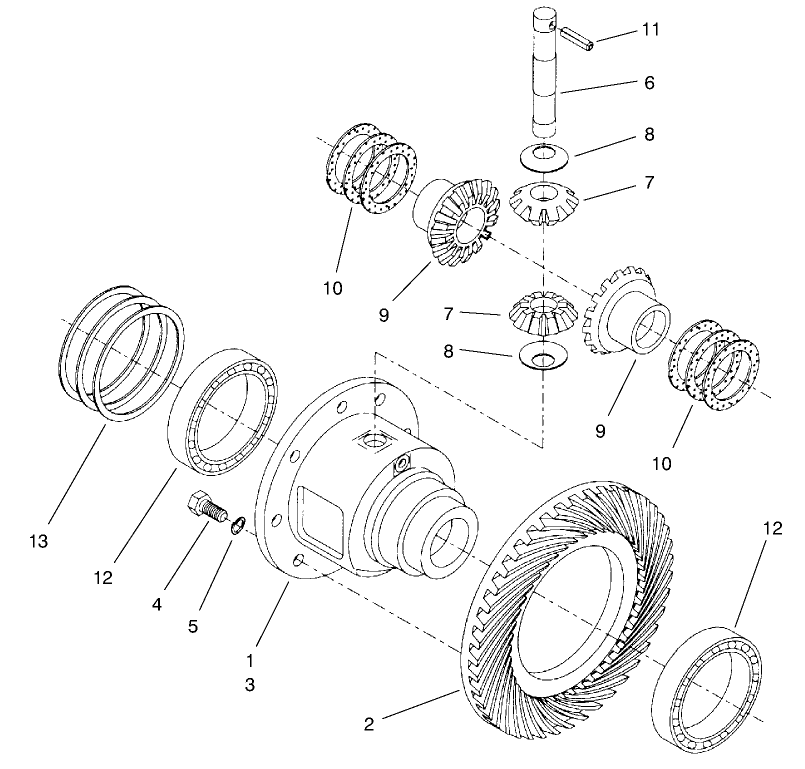 Rear Axle Assembly No. 95-7500 (continued) Differential Assembly