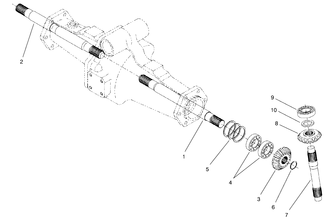 Rear Axle Assembly No. 95-7500 (continued) Bevel Gear Shaft Assembly