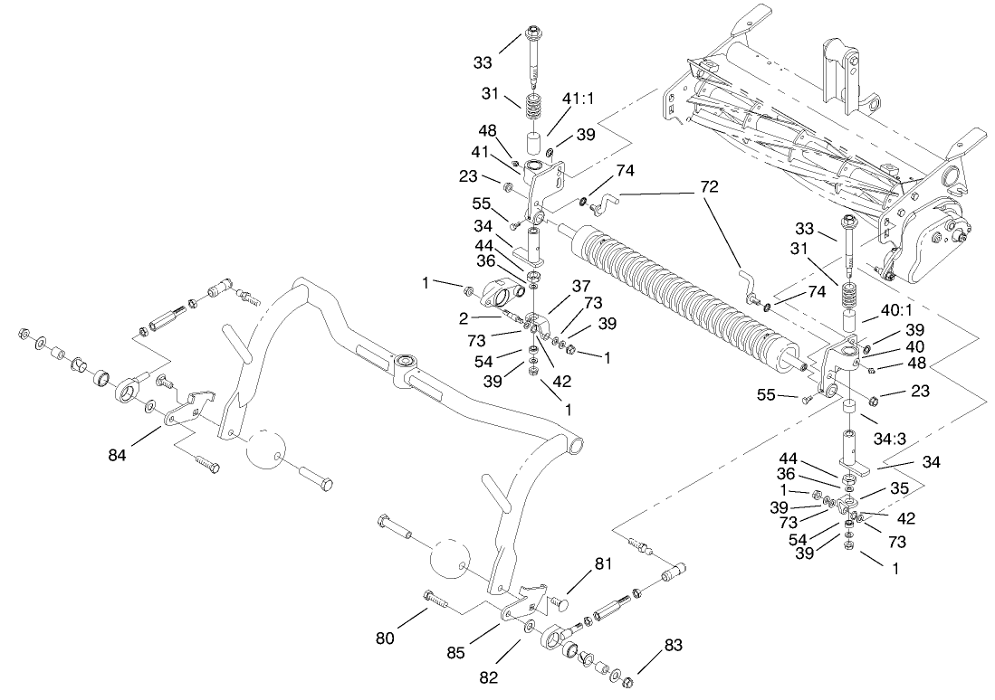 Front Roller Bracket And Groomer Extension Assembly