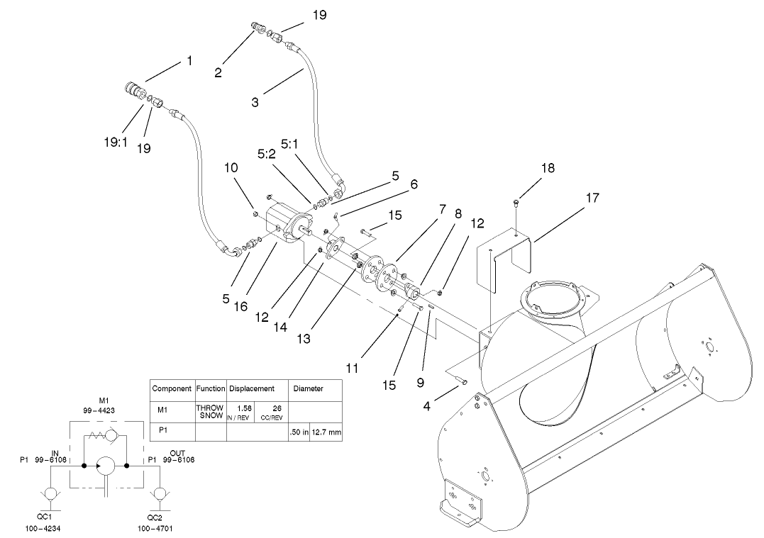 Hydraulic Hose And Pump Assembly