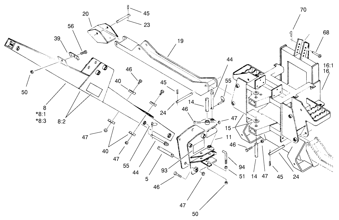 Frame, Boom And Stabilizer Assembly
