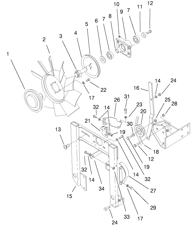 Engine Fan And Clutch Installation Assembly
