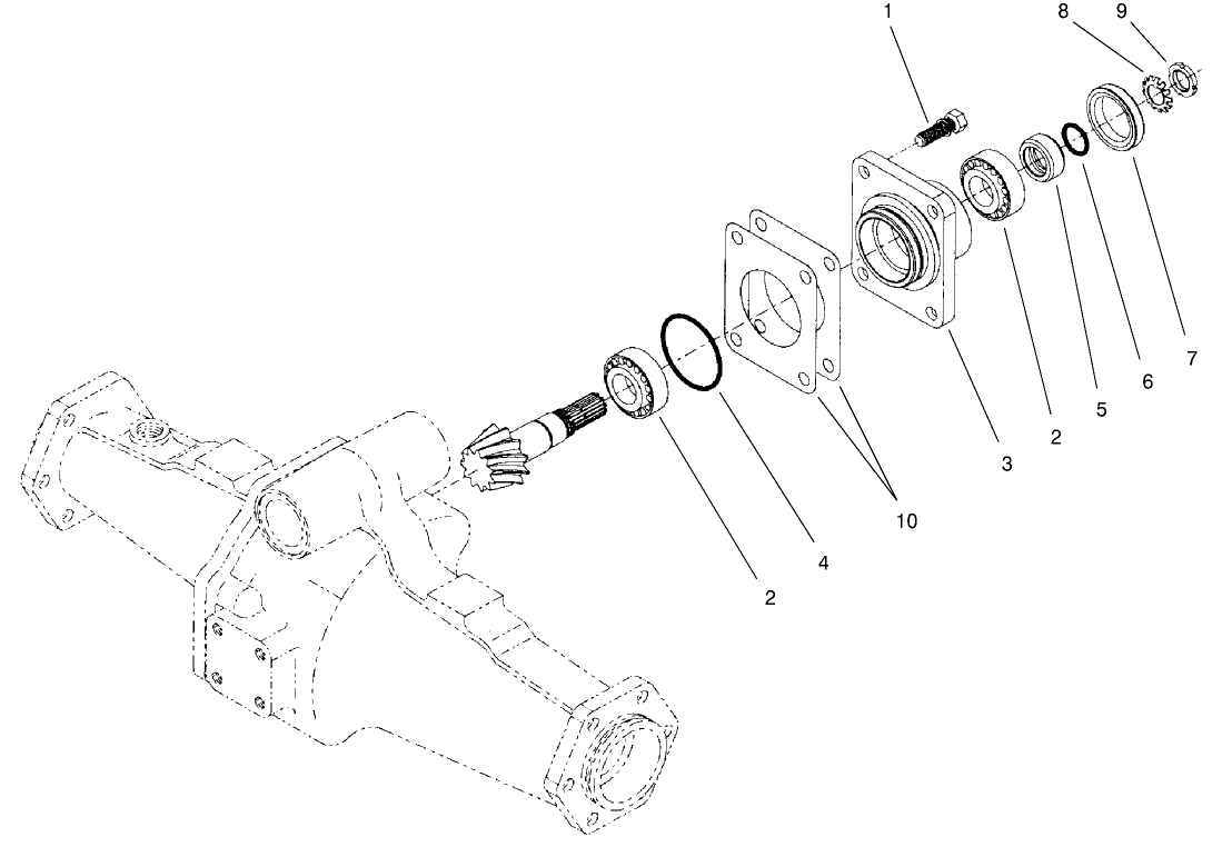Rear Axle Assembly No. 98-3925 Bevel Pinion Shaft Assembly