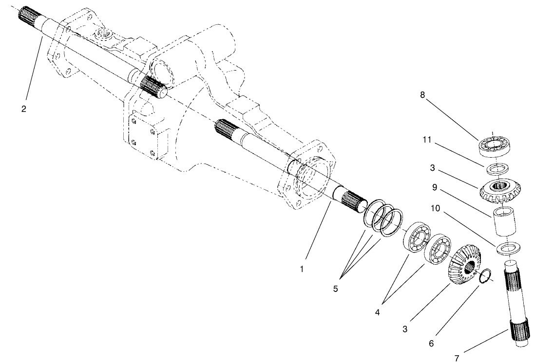 Rear Axle Assembly No. 98-3925 (continued) Bevel Gear Shaft Assembly