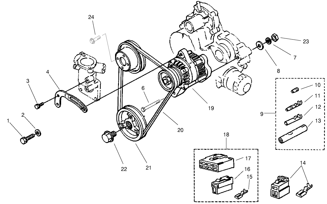 Alternator And Pulley Assembly
