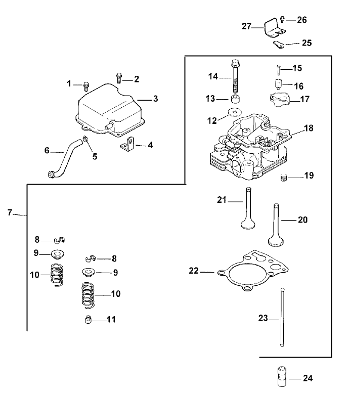Cylinder Head/valve & Breather (model 73449 Only)