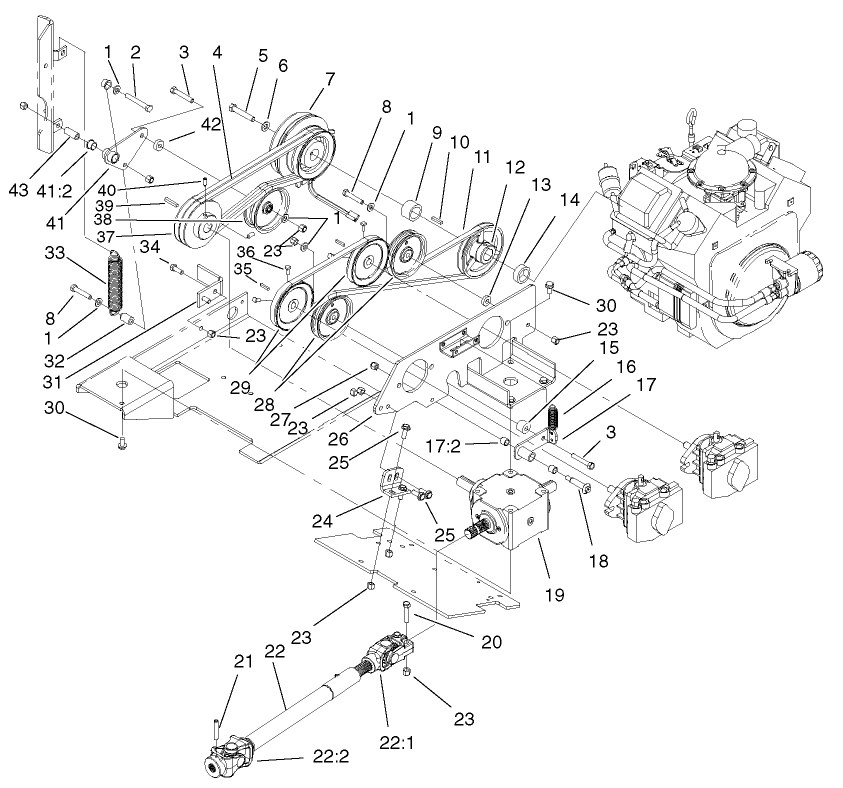 Pto And Hydro Drive Assembly