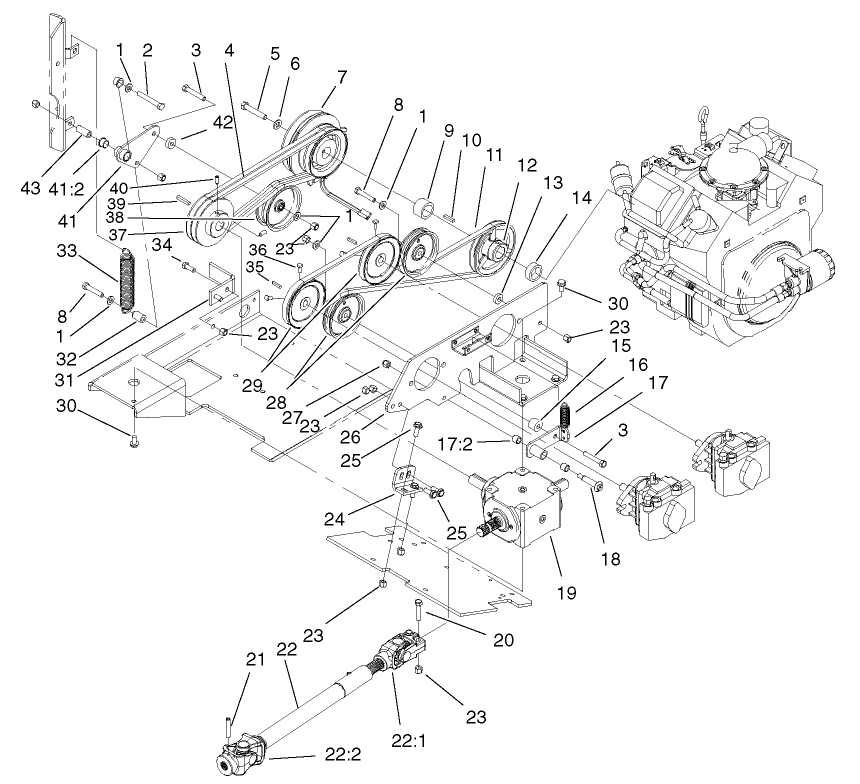 Pto And Hydro Drive Assembly