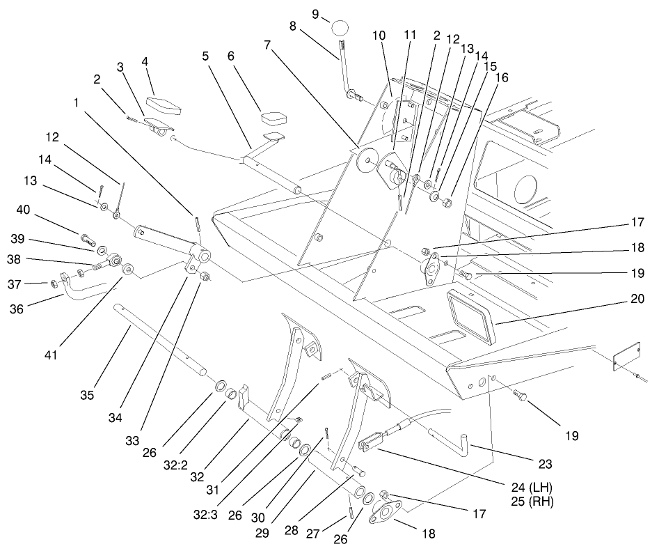 Traction And Brake Pedal Assembly