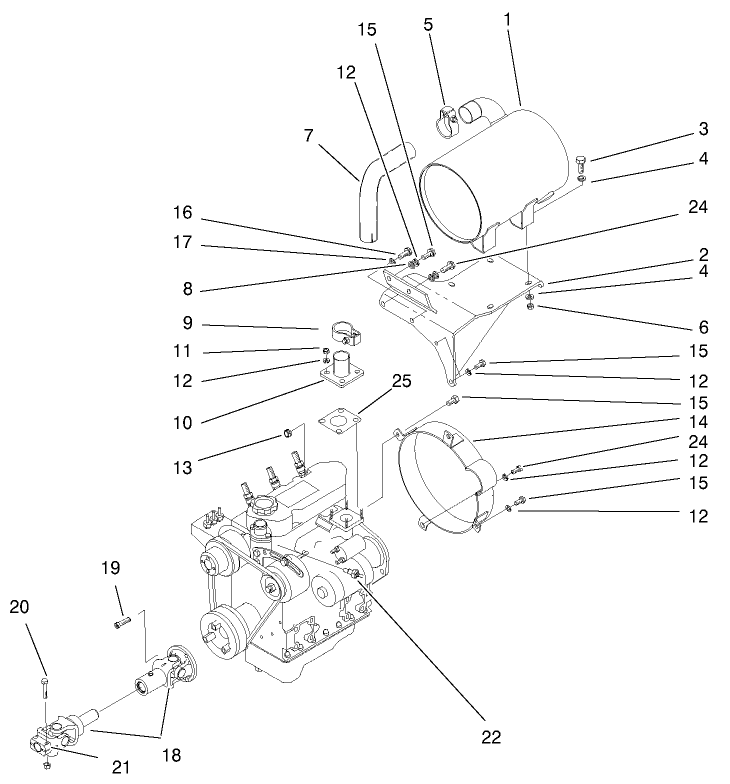 Muffler And Pump Drive Assembly