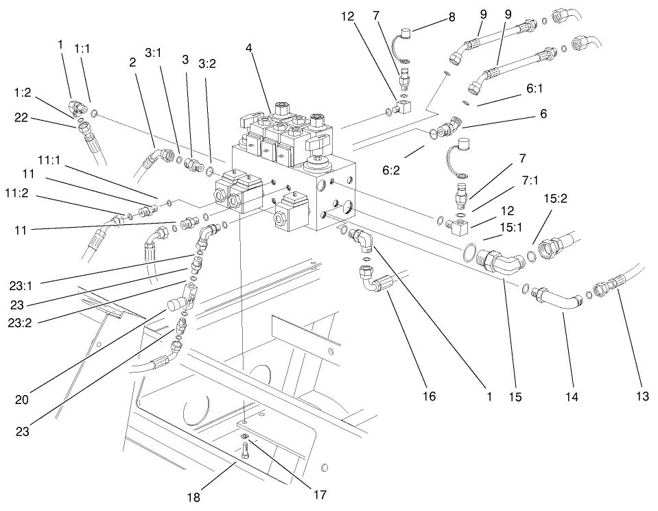 Hydraulic Control Block And Hoses Assembly