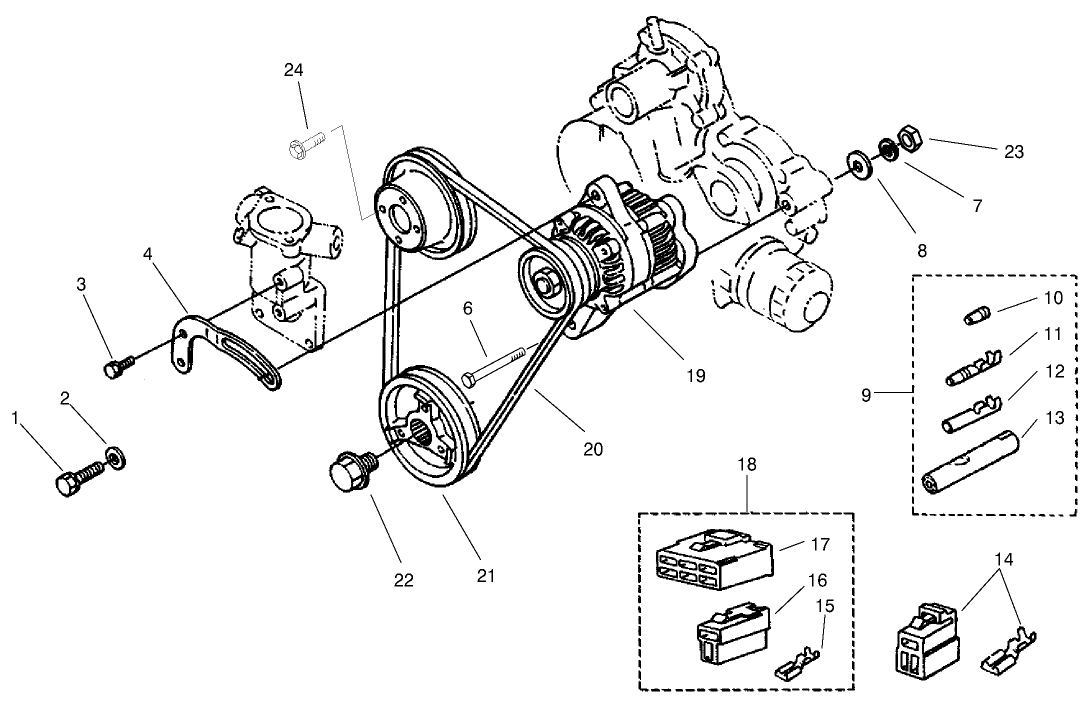 Alternator And Pulley Assembly