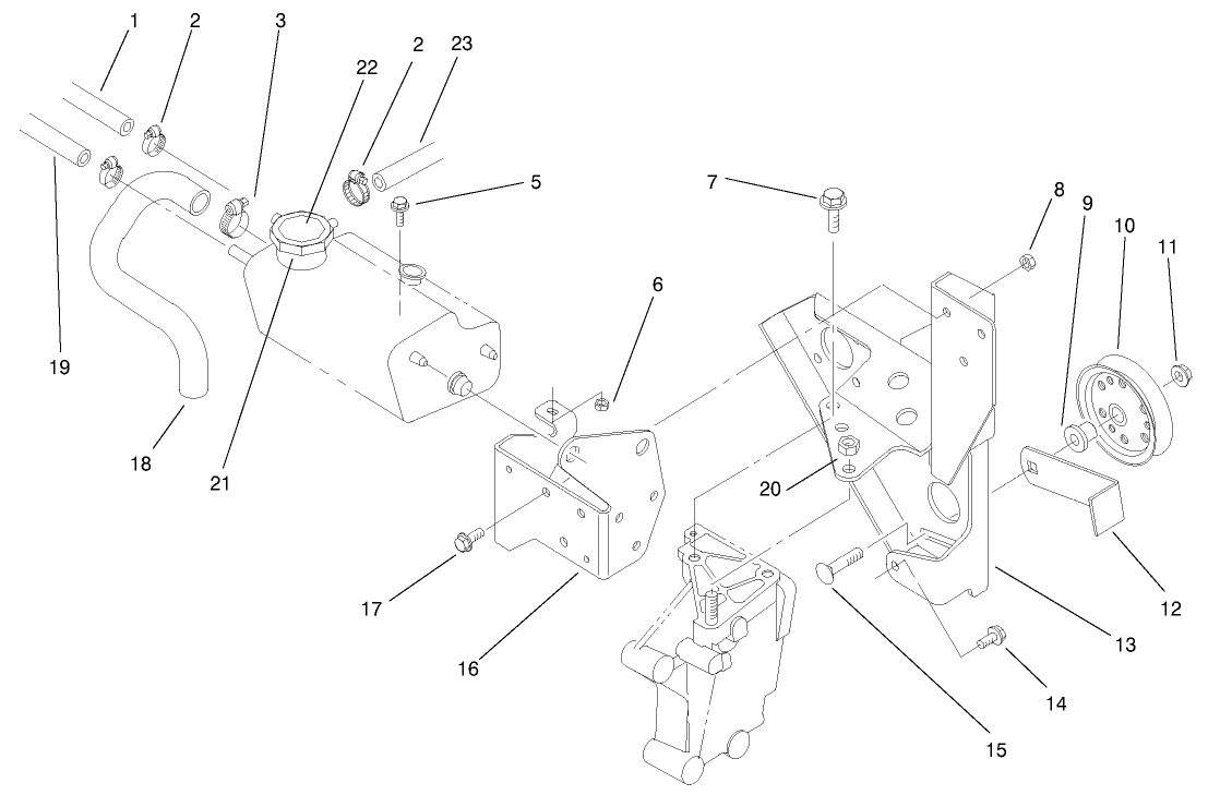 Fan Bracket & Degasser Assembly