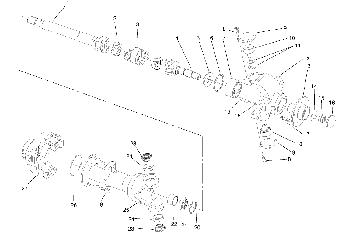 4wd Axle-Universal Joint & Kingpin Assembly