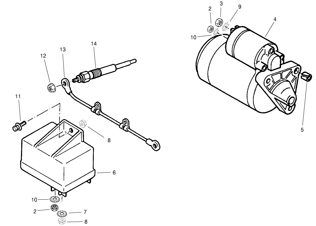 Starter & Glow Plugs Assembly