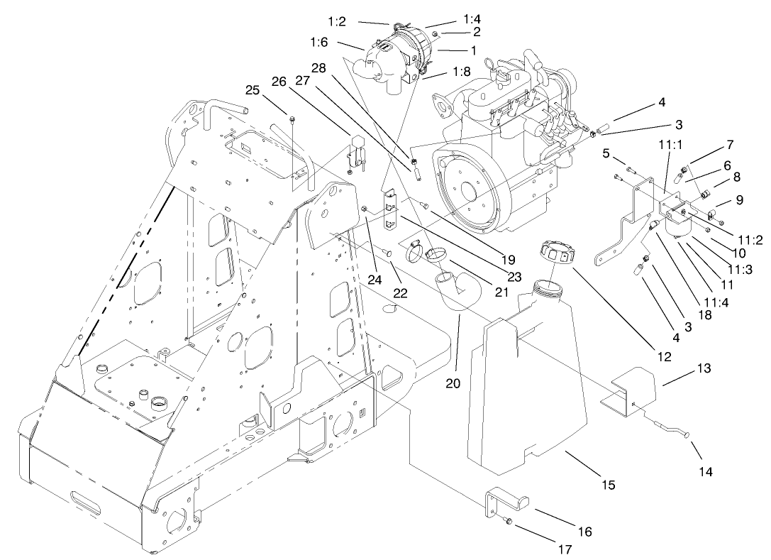 Fuel Tank And Air Filter Assembly