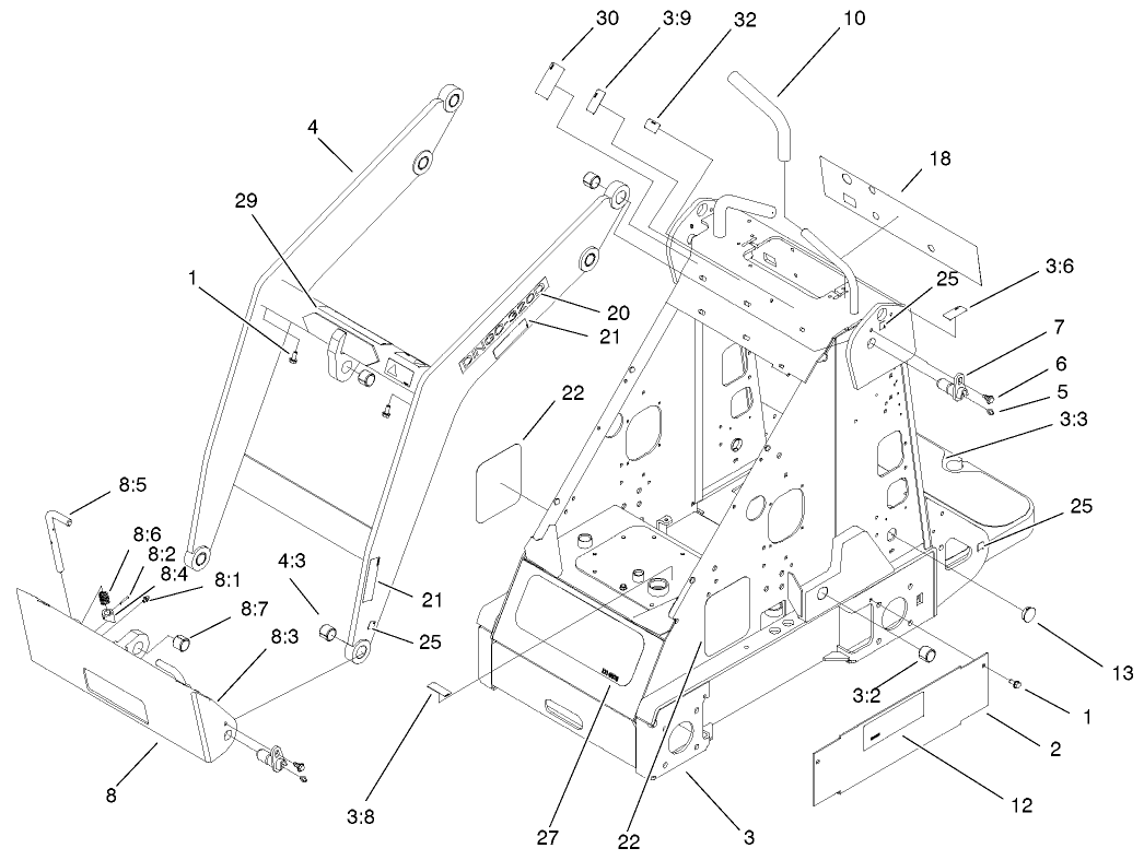 Frame And Loader Arm Assembly