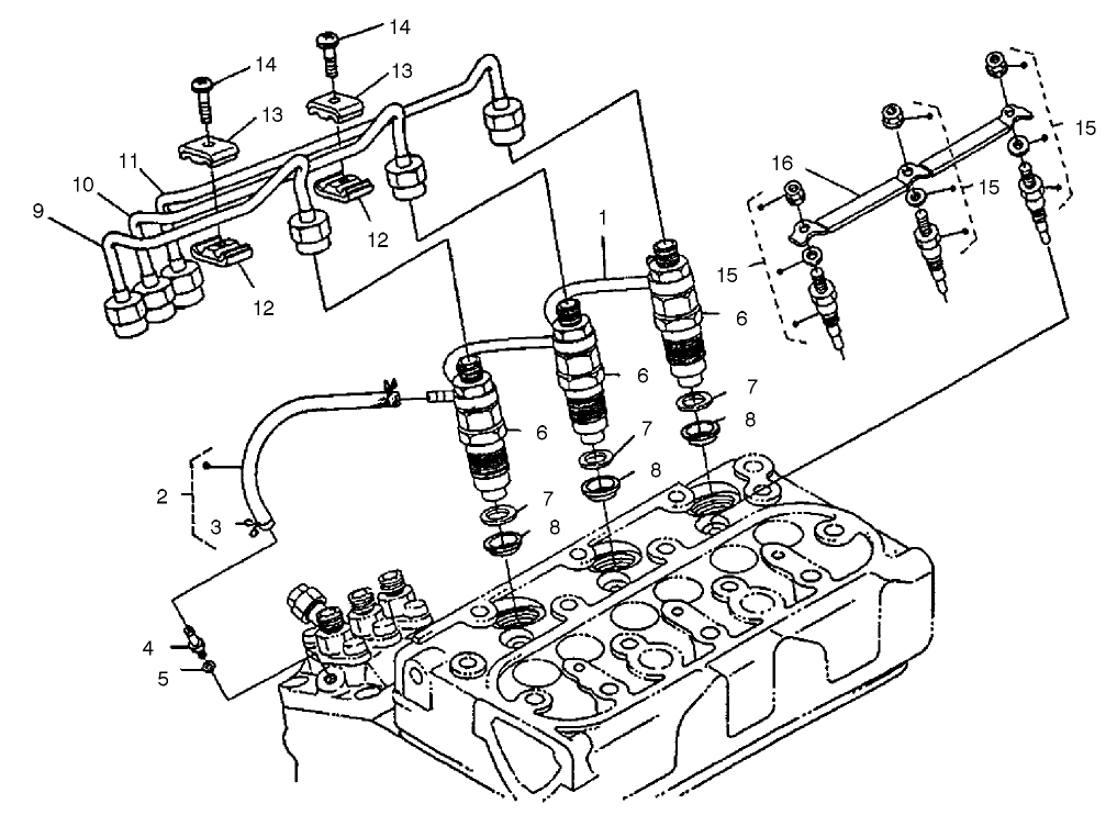 Nozzle Holder And Glow Plugs Assembly