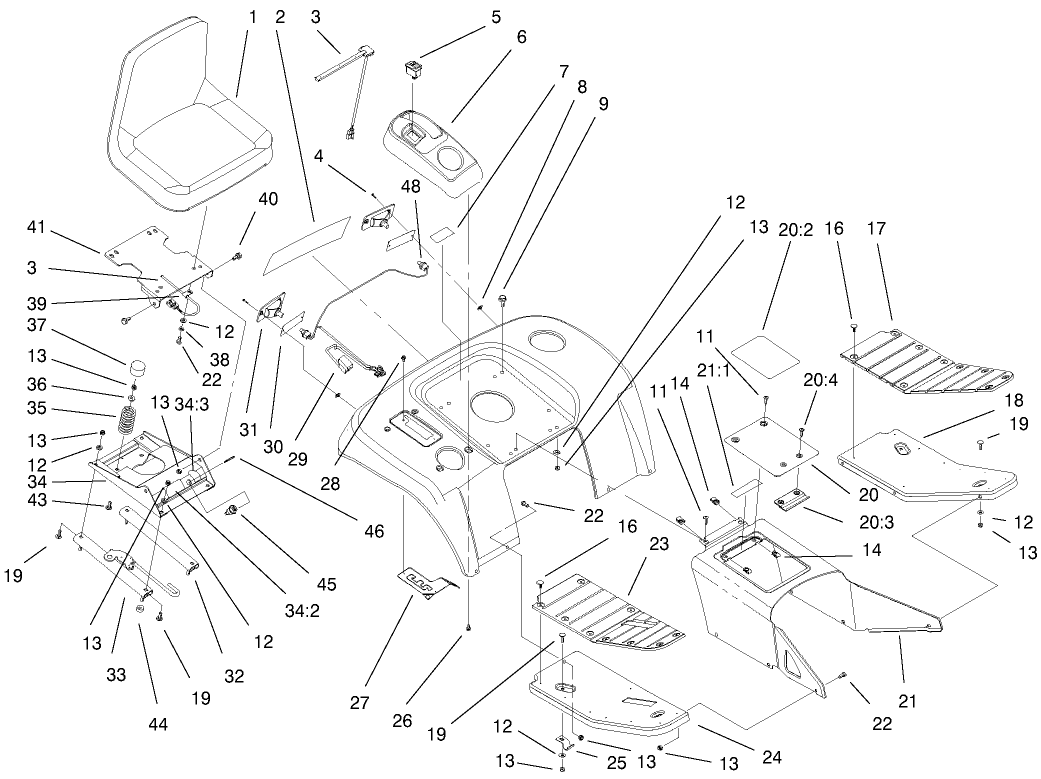 Fender, Footrest, & Seat Assembly