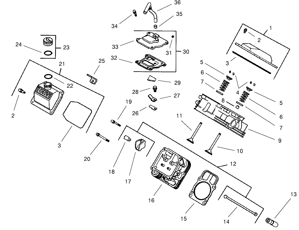 Group 4-Head/valve/breather (model 73471 Only)