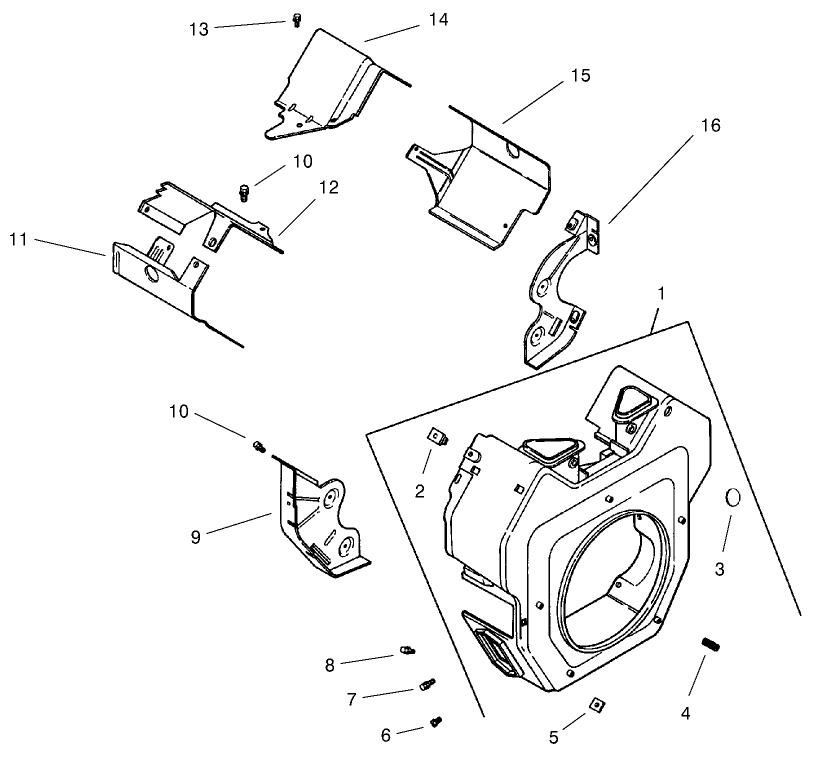 Group 6-Blower Housing & Baffles (model 73471 Only)