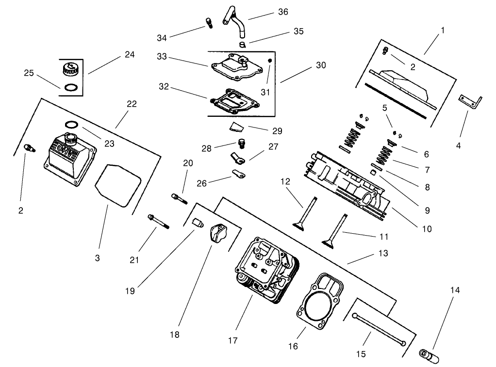 Group 4-Head/valve/breather (models 73542 & 73570)