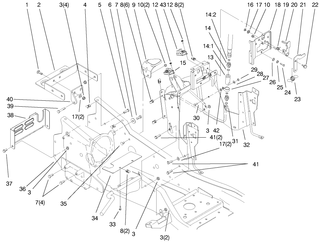 Steering Tower & Fuel Tank Supports Assembly