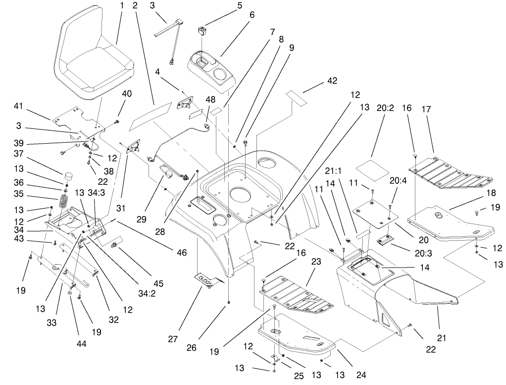 Fender, Footrest, & Seat Assembly