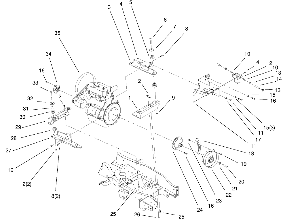 Liquid Cooled Diesel Engine Assembly
