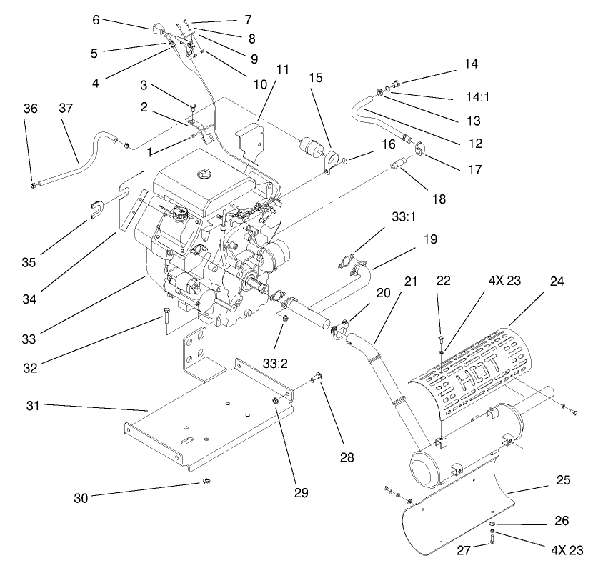 Engine And Mounting Assembly