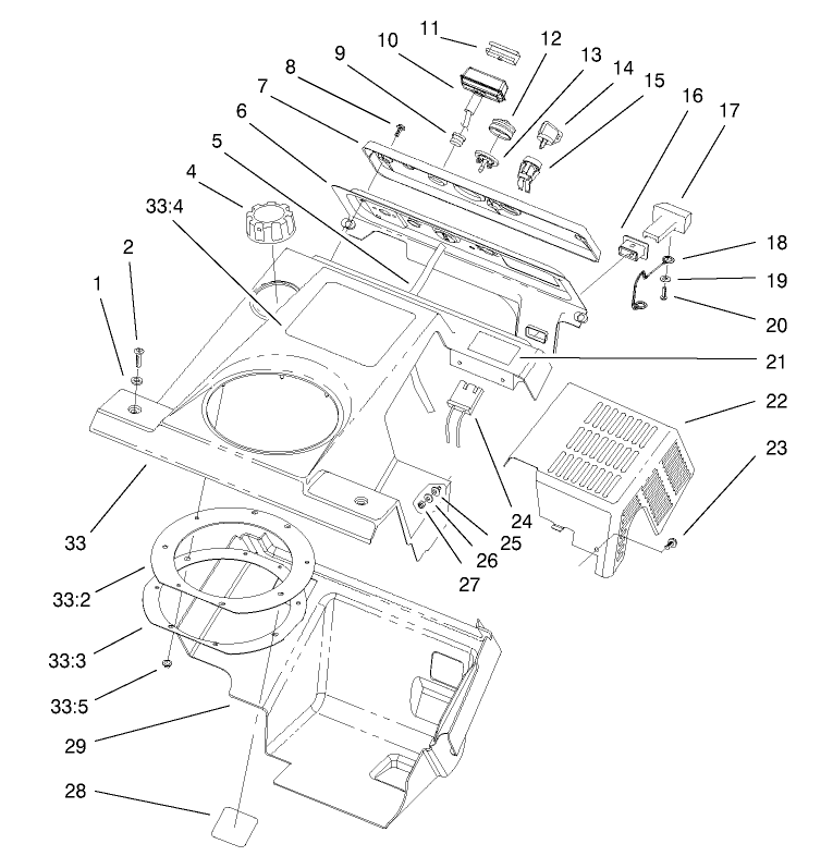 Upper Shroud and Control Panel Assembly