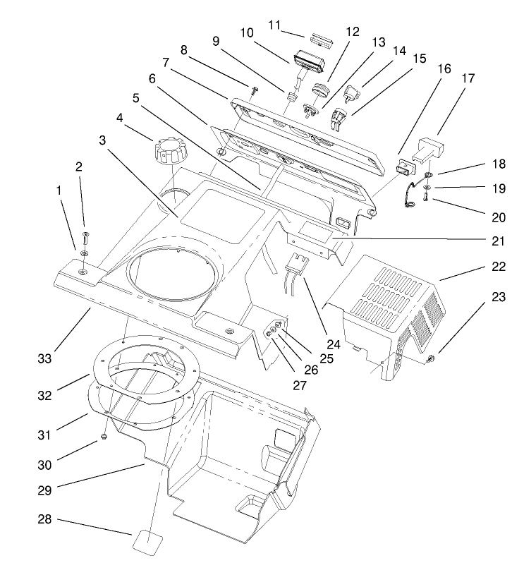Upper Shroud and Control Panel Assembly