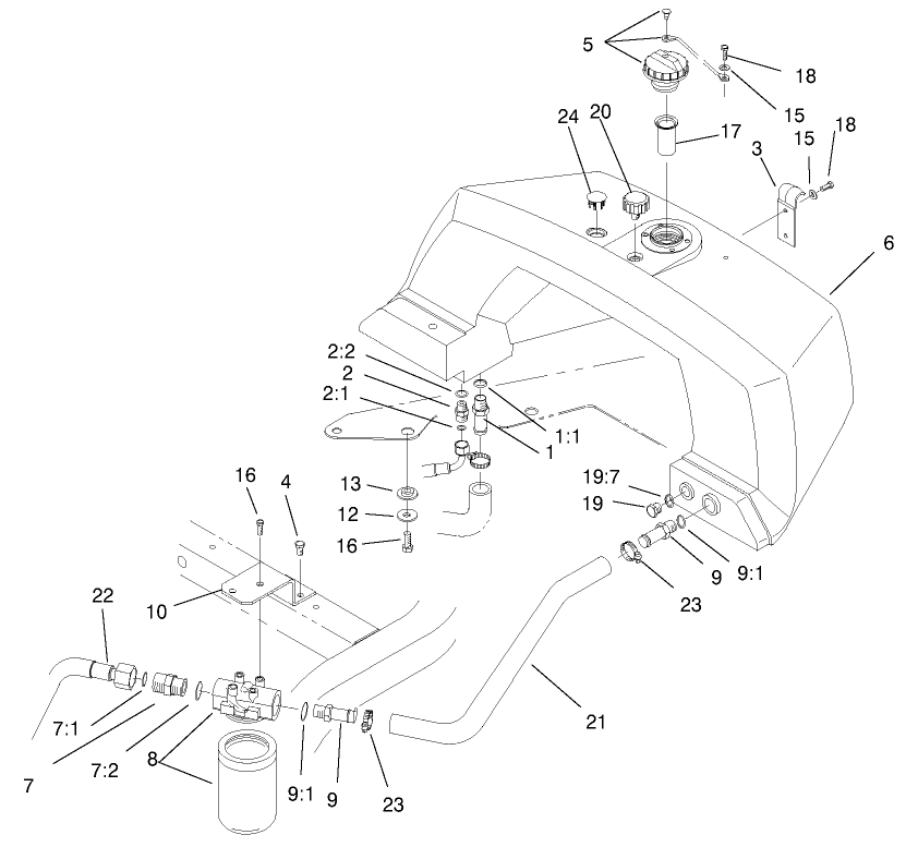 Hydraulic Tank & Filter Assembly