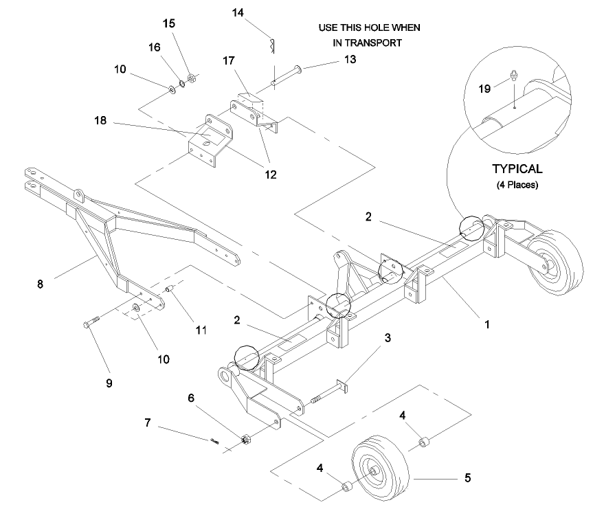 AERATOR 686-MODEL NO. 44850 FRAME & TONGUE ASSEMBLY
