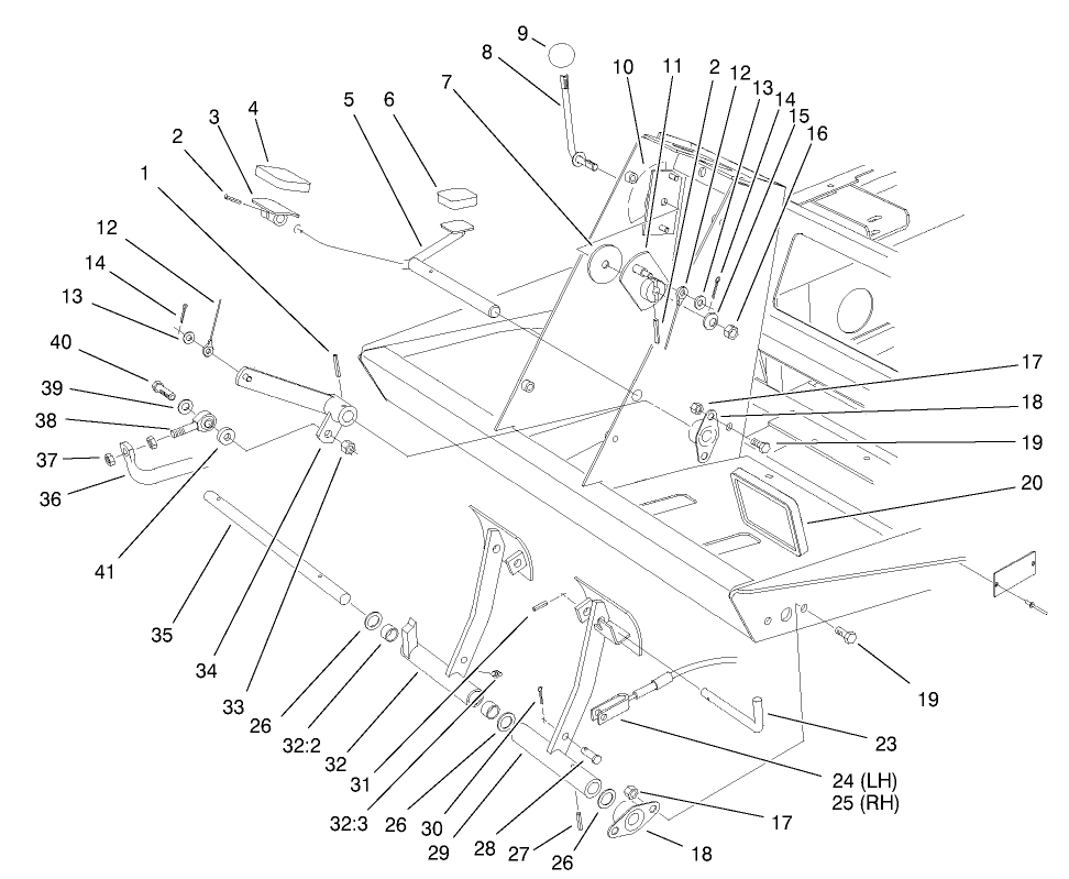 Traction And Brake Pedal Assembly