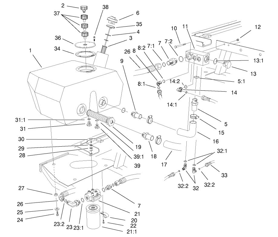 Hydraulic Filter And Reservoir Assembly